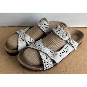 Womens Sz 11 TATAMI Birkenstock Strappy White Rhinestone